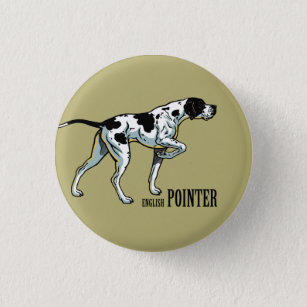 English pointer dog keychain button