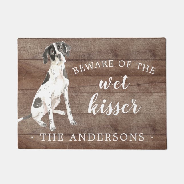 English Pointer Dog Personalized Door Mat (Front)