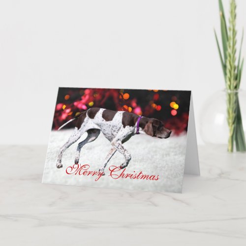 English Pointer dog photo custom Christmas Card