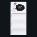 English Pointer Dog Shopping List Magnetic Notepad<br><div class="desc">Adorable things to fetch English Pointer dog with a black chalkboard frame personalized with your name.</div>