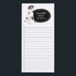 English Pointer Dog Shopping List Magnetic Notepad<br><div class="desc">Adorable things to fetch English Pointer dog with a black chalkboard frame personalized with your name.</div>