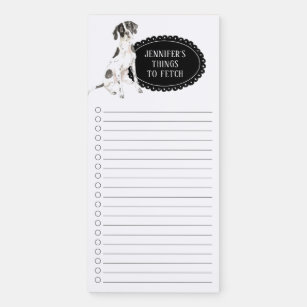 English Pointer Dog Shopping List Magnetic Notepad