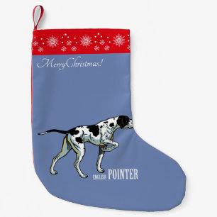 English pointer dog small christmas stocking