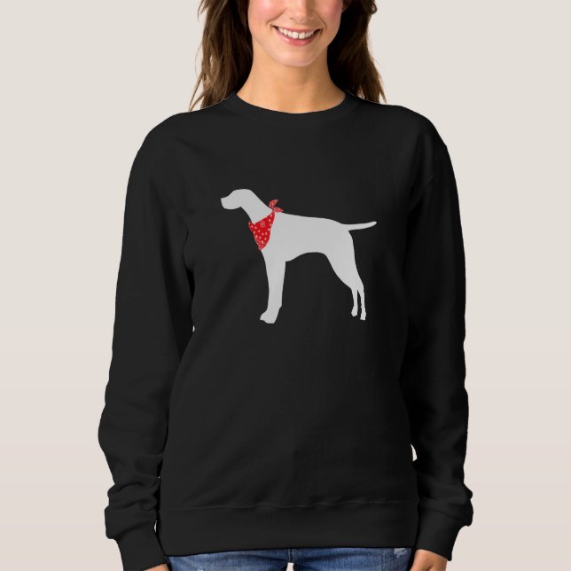 English Pointer Dog Wearing Red Bandana Sweatshirt (Front)