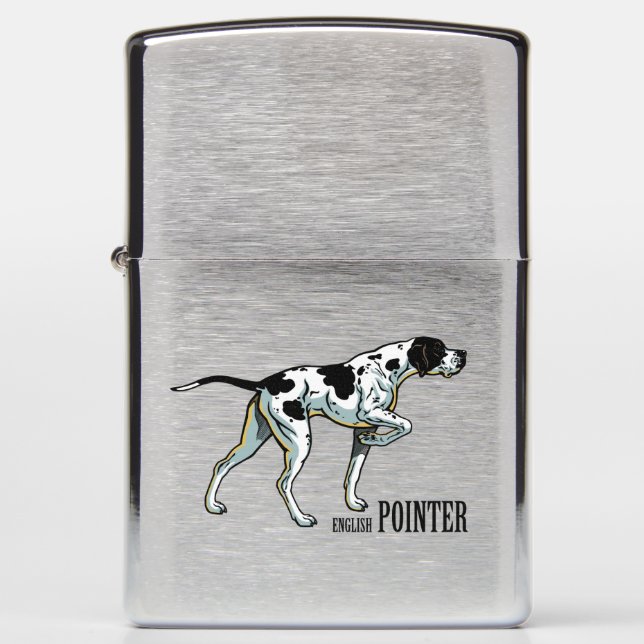 English pointer dog zippo lighter (Front)