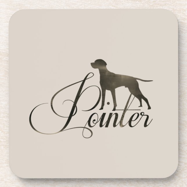 English Pointer Frosted Glass Coffee Mug Flask T-S Beverage Coaster (Front)