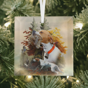 English Pointer Glass Ornament