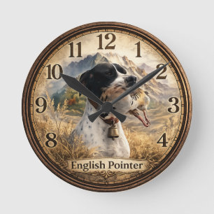English Pointer Hunting ,Chukar partridge Round Clock