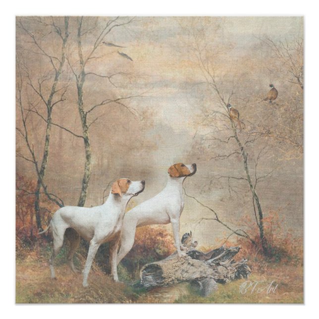 English Pointer is hunting the Pheasants  Poster (Front)