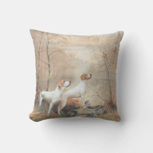 English Pointer is hunting the Pheasants    Throw Pillow