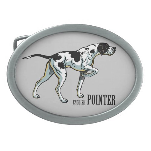 english pointer oval belt buckle
