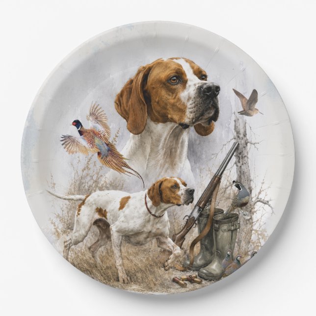 English Pointer   Paper Plates (Front)