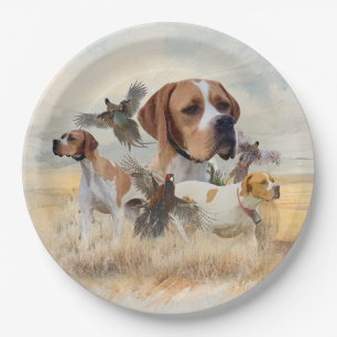 English Pointer  Paper Plates