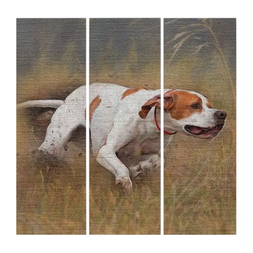 English Pointer Paperweight Acrylic Print Triptych