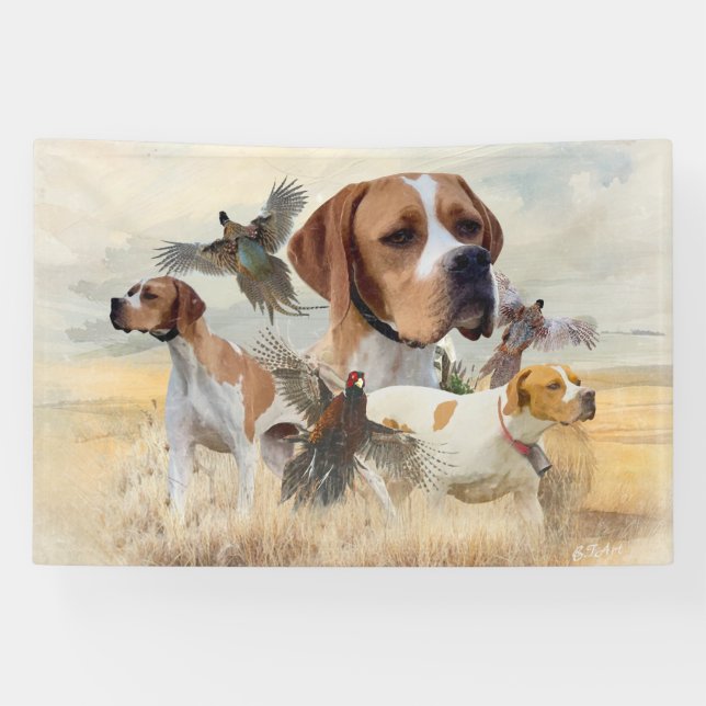 English Pointer Pheasant Hunting Banner (Horizontal)