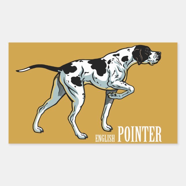 english pointer rectangular sticker (Front)