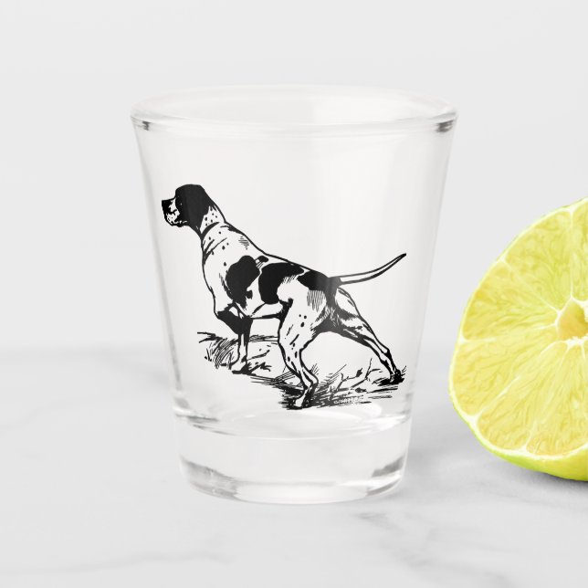English Pointer Shot Glass (Front)