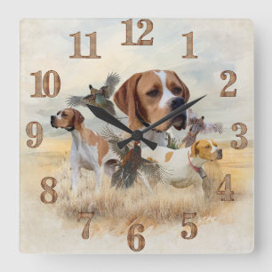 English Pointer Square Wall Clock