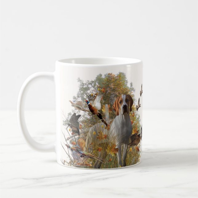 English Pointer Tapestry Acrylic Print Coffee Mug (Left)