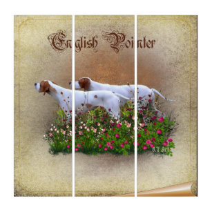 English Pointer Tapestry Poster Triptych