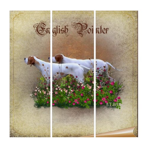 English Pointer Tapestry Poster Triptych