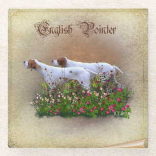 English Pointer Tapestry Poster Triptych Acrylic P Glass Coaster