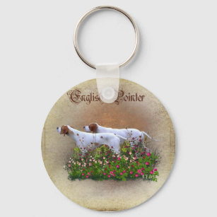 English Pointer Tapestry Poster Triptych Acrylic P Keychain