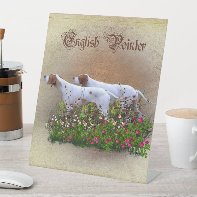 English Pointer Tapestry Poster Triptych Acrylic P Pedestal Sign (In SItu)