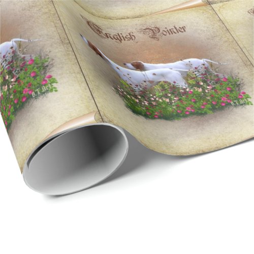 English Pointer Tapestry Poster Triptych Acrylic P Wrapping Paper