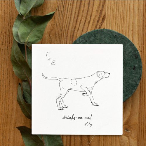 English pointer Wedding Cocktail Napkins