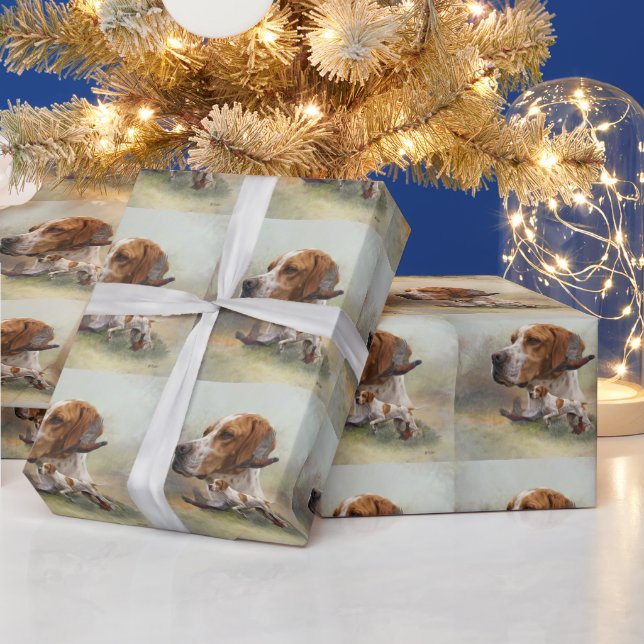 English Pointer Wrapping Paper (Holidays)