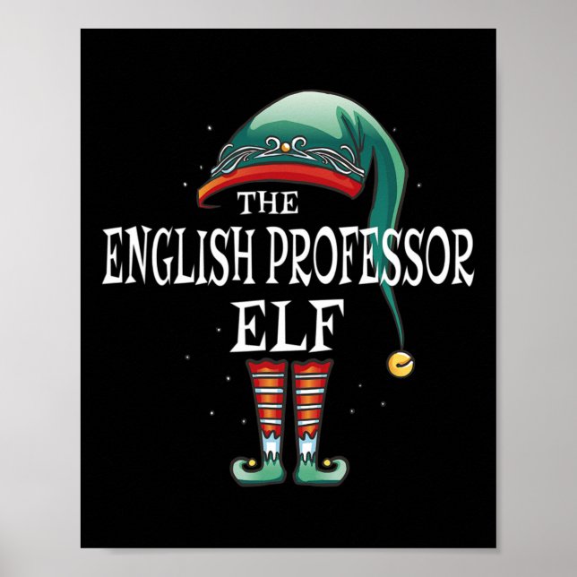 English Professor Elf Job Christmas  Poster (Front)