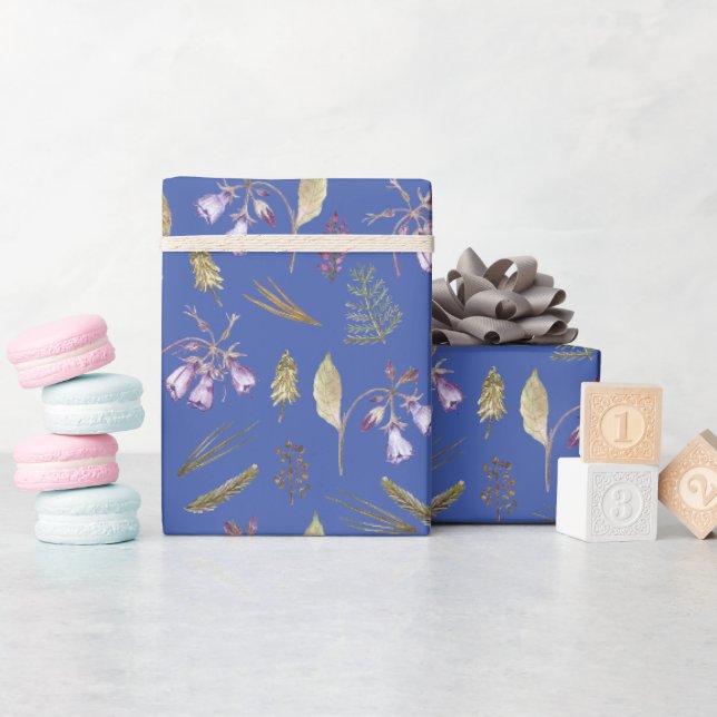English Purple Flowers Garden Baby Shower Party Wrapping Paper (Baby Shower)