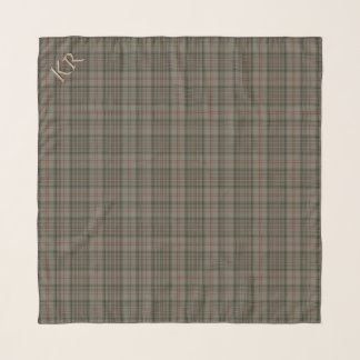 English Queen Balmoral Royal Tartan with initials Scarf