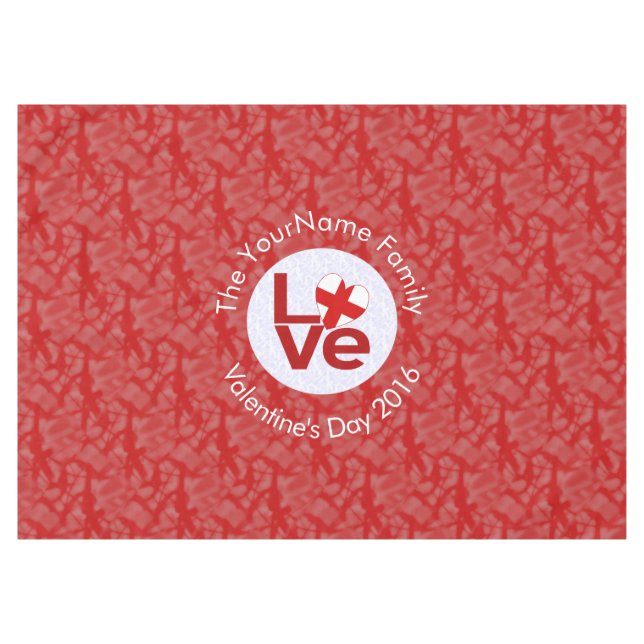 English Red LOVE Flag Personalized  Tablecloth (Front (Horizontal))
