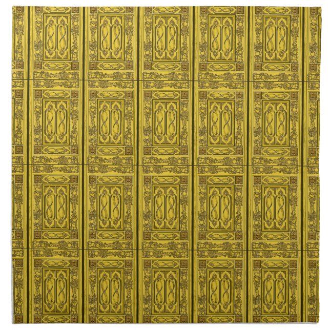 English Restoration Woodcarving Pattern Napkin (Front)