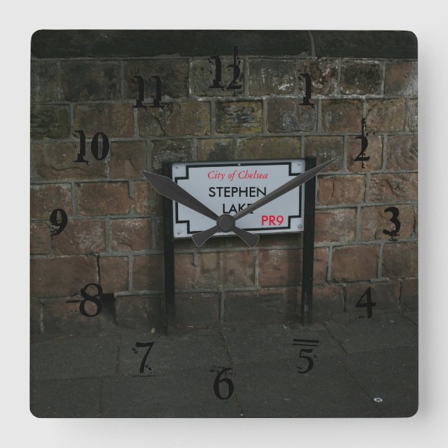English Road Sign personalized Square Wall Clock (Front)