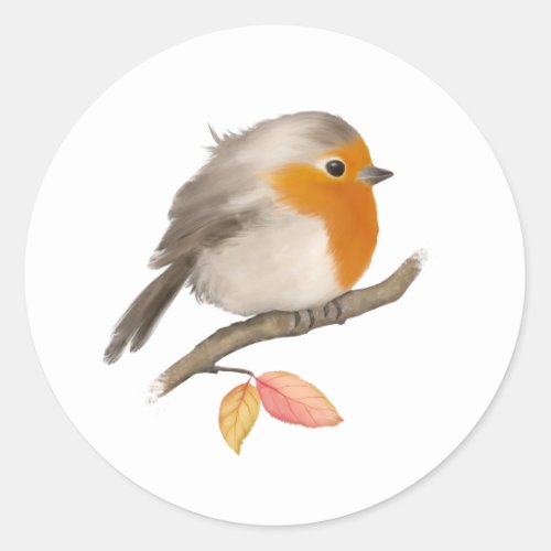 English Robin Bird Classic Round Sticker