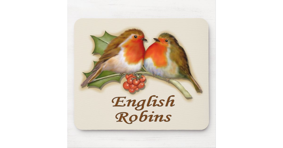 English Robins Mouse Pad | Zazzle