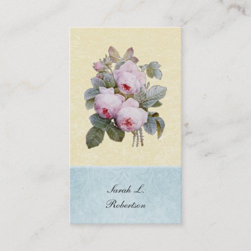 English Rose Botanical Personalized Business Cards