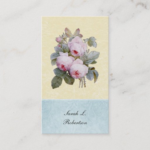 Customizable English Rose Botanical Personalized Business Cards