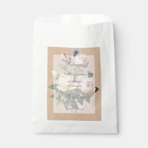 English Rose Butterfly Garden Wedding Favor Bag