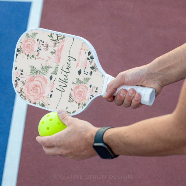 English Rose Garden Botanical Pickleball Paddle (Personalized Pickleball Paddle)