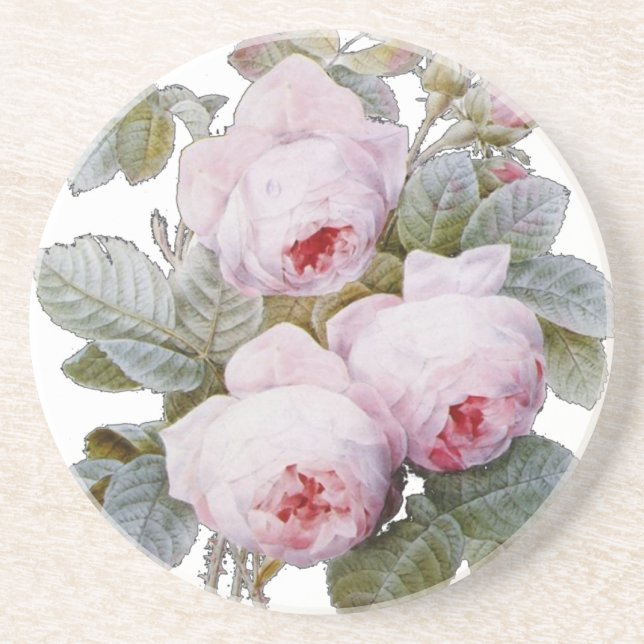 English Rose Garden Bouquet Pink Floral Drink Coaster (Front)