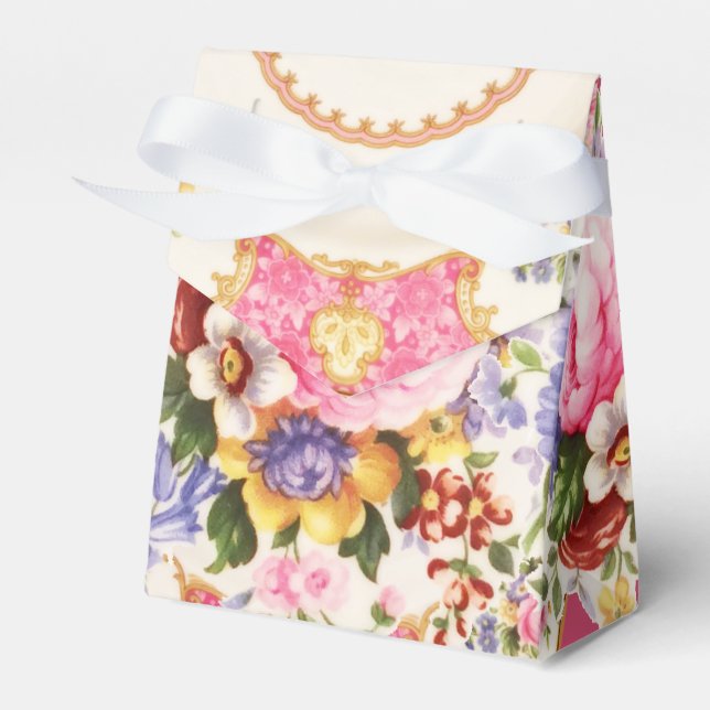 English Rose Garden High Tea Party Favor Boxes (Front Side)