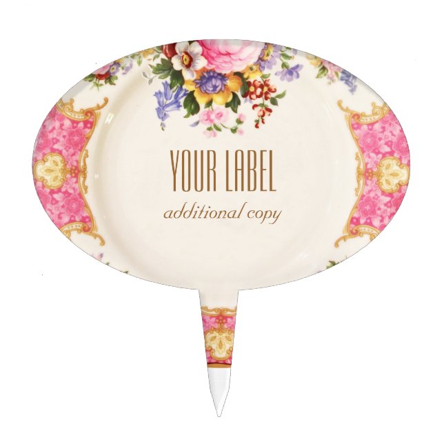 English Rose Garden Party High Tea Cake Topper (Front)