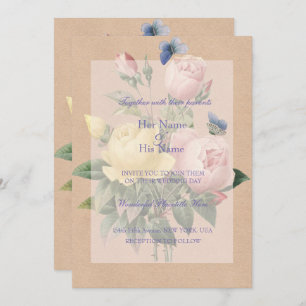 English Rose Garden Wedding Invitation