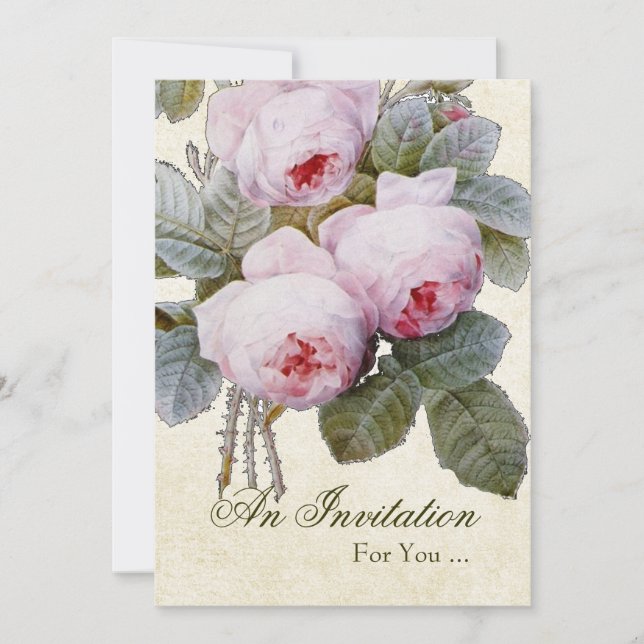 English Rose Retirement Party Custom Invitation (Front)