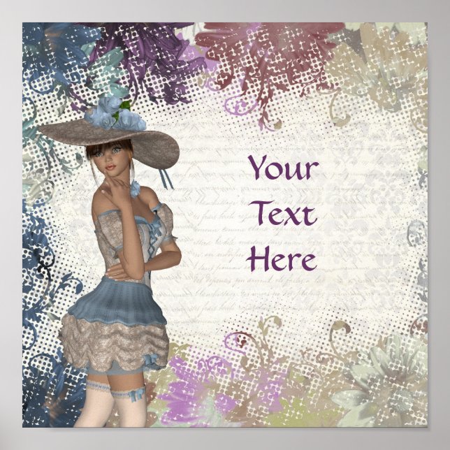 English rose romantic girl poster (Front)