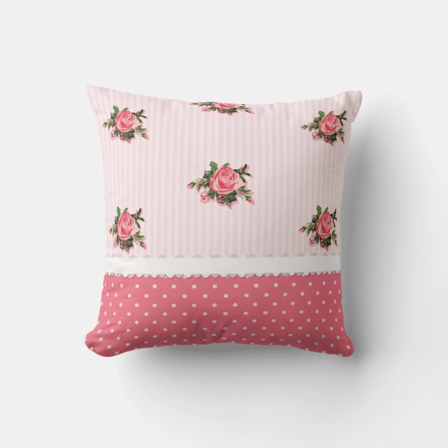 english roses romantic throw pillow (Front)